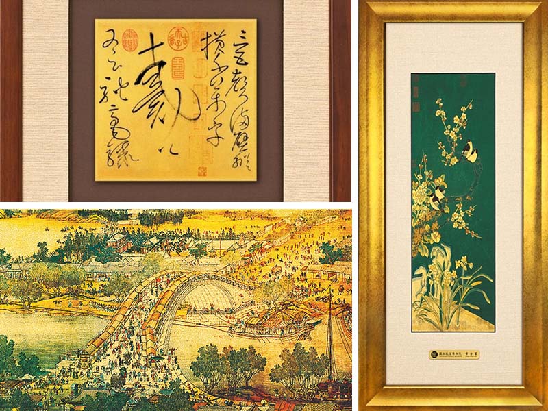 【 現代金碧畫作-黃金畫(金箔畫) 】Taiwan gold foil painting